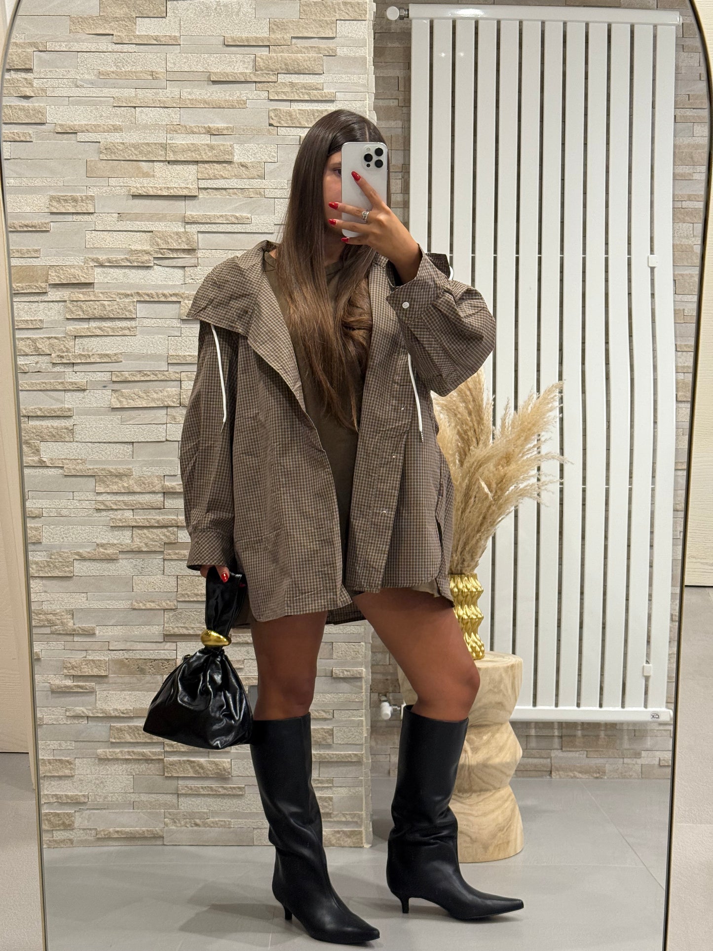 Camicia quadri cappuccio