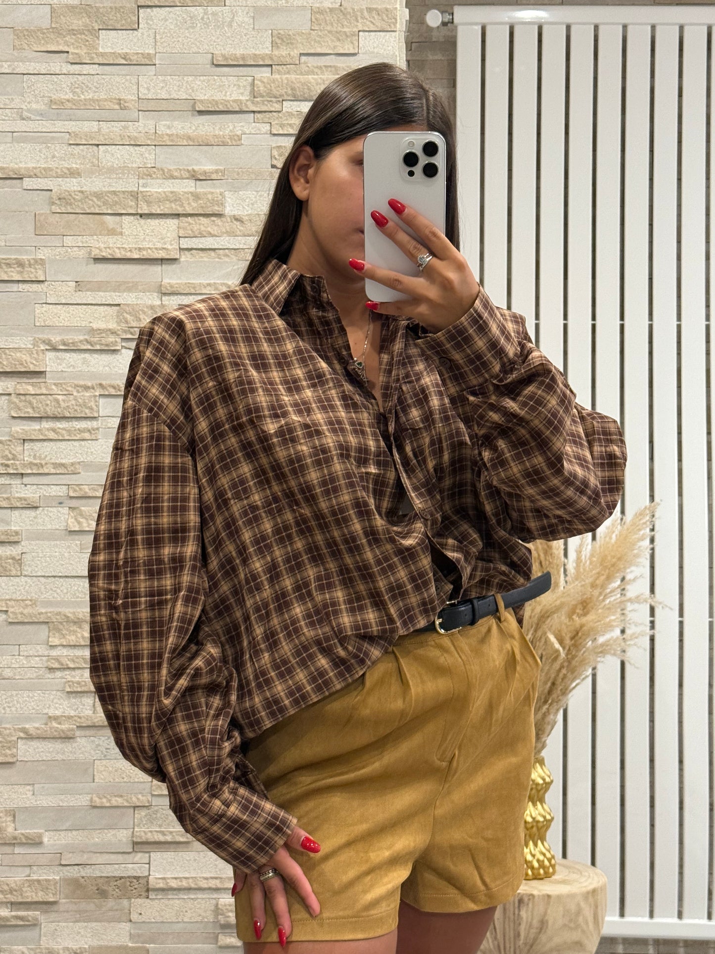 Camicia quadri marrone