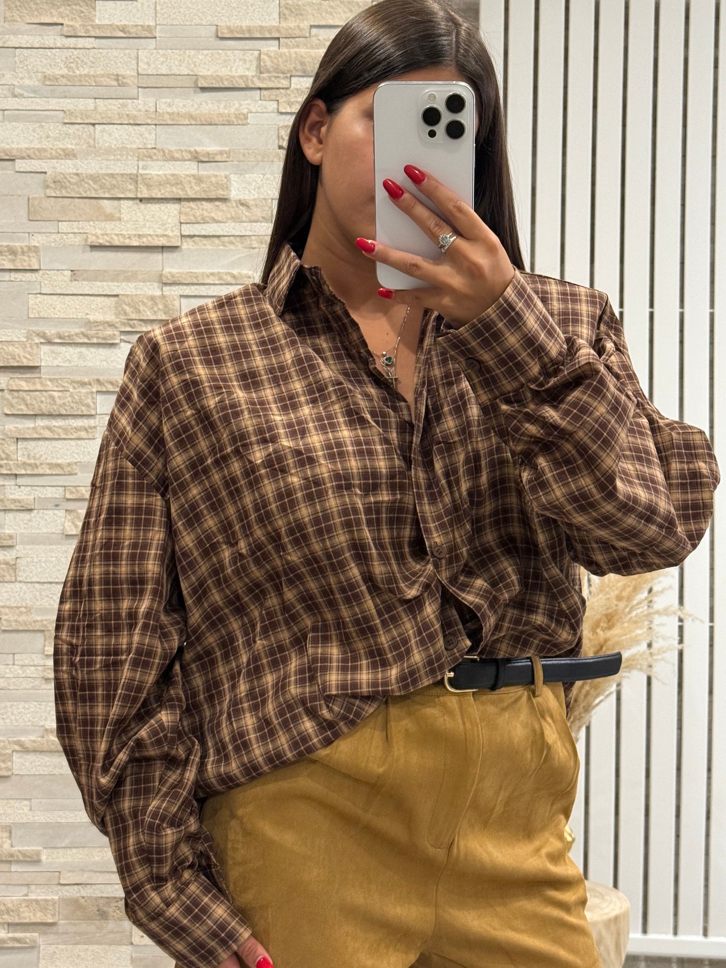 Camicia quadri marrone